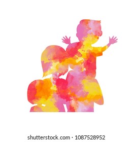 Abstract family vector background, look like watercolor drop style