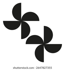 Abstrait des pales du ventilateur. Éléments de forme géométrique. Image vectorielle de rotation dynamique. Illustration hélice.