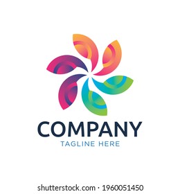 Abstract fan company logo design template