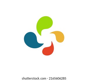 Abstract Fan Icon, Colorful Logo For Medicine, And Eco-technology. Logotype For Ventilator Or Cooler, Pharmacy Or Ambulance, Energy Turbine Or Air Conditioner. Vector Illustration