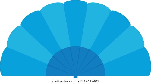 Abstract fan illustration in gradient blue. Vector illustration of a blue fan.