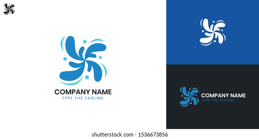 Abstract Fan Shaped logo - All elements on this template are editable with vector software.