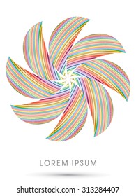 Abstract Fan, Spin  movement, designed using colorful line graphic vector.