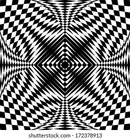 Abstract fancy pattern in op art design. Vector art.