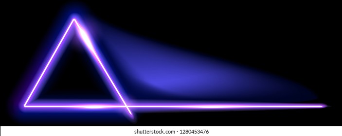 Abstract fantastic background with neon trigonal frame and space portal into another dimension