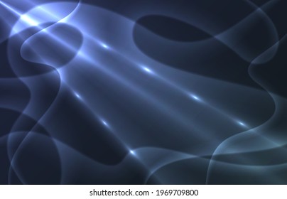 Abstract fantastic background with smooth lines in blue tones.