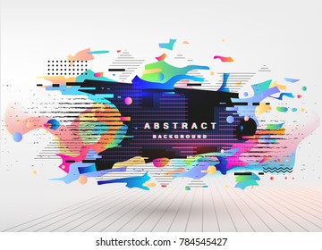 Abstract fantastic background, vector geometric pattern