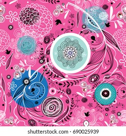 Abstract fantastic bright colored pattern of round elements