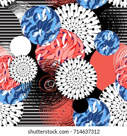 Abstract fantastic bright colored pattern of round elements