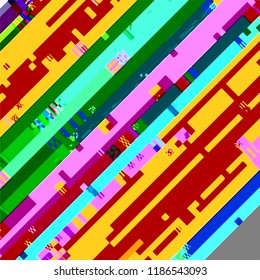 Abstract fantastic glitched background, vector geometric pattern. EPS10 vector.