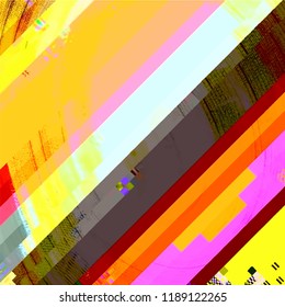 Abstract fantastic glitched background, vector geometric diagonal monitor error pattern. EPS10 vector.
