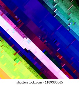 Abstract fantastic glitched background, vector geometric diagonal monitor error pattern. EPS10 vector.