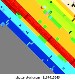 Abstract fantastic glitched background, vector geometric diagonal monitor error pattern. EPS10 vector.