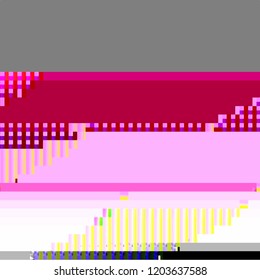 Abstract fantastic glitched background, vector geometric monitor error pattern. Cyber hacker attack theme creative design template. EPS10 vector.