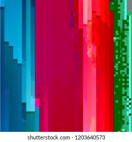 Abstract fantastic glitched background, vector geometric monitor error pattern. Cyber hacker attack theme creative design template. EPS10 vector.
