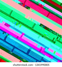 Abstract fantastic glitched background, vector geometric diagonal monitor error pattern. EPS10 vector