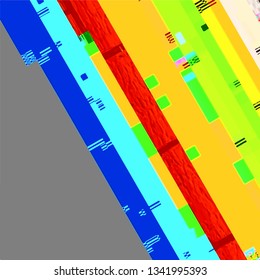 Abstract fantastic glitched background, vector geometric diagonal monitor error pattern. EPS10 vector