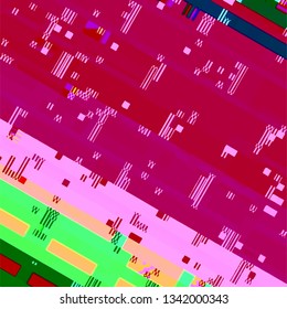 Abstract fantastic glitched background, vector geometric diagonal monitor error pattern. EPS10 vector
