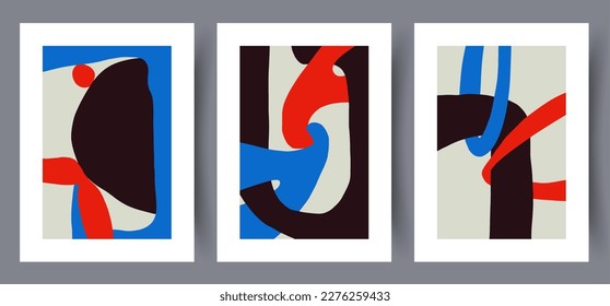 Abstrakte Fantasy-Ästhetik formt Wandkunst Druck. Printable minimale abstrakte Poster. Wandbilder für Innenarchitektur. Zeitgenössischer dekorativer Hintergrund. 