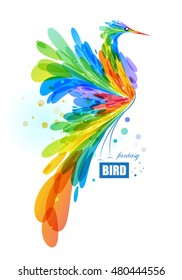 Abstract fantasy bird on white background