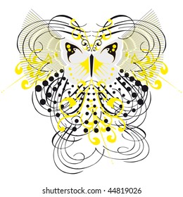 Abstract fantasy butterfly tattoo (Vector)