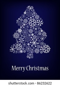 Abstract fantasy christmas tree background. Vector illustration.