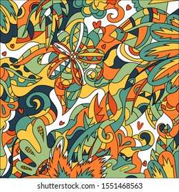 Abstract fantasy drawing colorful art vector background