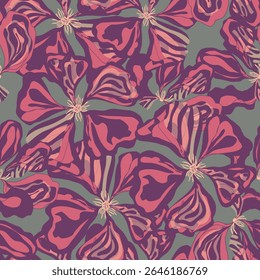 Abstract fantasy flowers motley ornament Asian motifs vector seamless overlapping pattern rapport	
