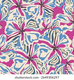 Abstrato fantasia flores motley ornamento motivos asiáticos vetor sem emenda sobreposição padrão rapport	
