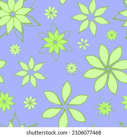 Resumen de fantasía flor fondo de patrón sin fisuras. Los motivos florales geométricos estilizados son una textura interminable. Diseño de superficie repetible simplificado. Ornamento sin límite plano para prendas de vestir o volante