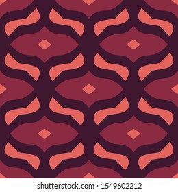 Abstract fantasy geometric seamless pattern with different shapes. Mosaic, tile background. Vector illustration. 