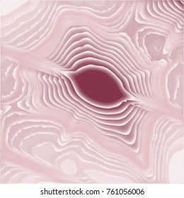 abstract fantasy pattern with crimson red eye shaped center surrounded by curved illuminated irregular circles, vector illustration