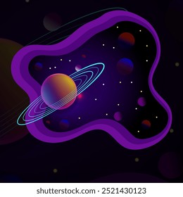 Abstrakte Fantasie Planet Vektorgrafik Design 