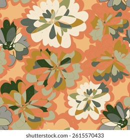 Abstract fantasy psychedelic flowers vector seamless pattern wallpaper background
