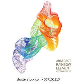 Abstract fantasy rainbow element. Vector illustration for your graphic design