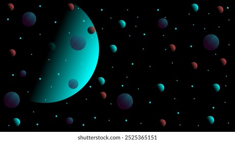 Abstract fantasy space vector illustration background design