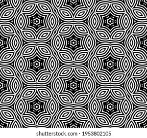 Abstract fantasy striped halftone ,thin line round shapes geometric seamless pattern. Creative mosaic, tile background.