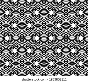 Resumen de fantasía rayado medio tono, líneas delgadas redondeadas formas geométricas sin costura. Mosaico creativo, fondo de azulejos.