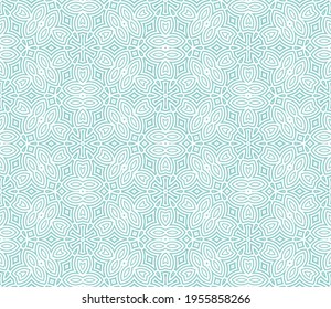Abstract fantasy striped thin line round geometric seamless pattern. Creative mosaic, tile background.