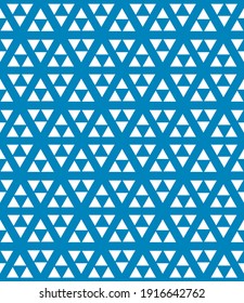 Abstract fantasy thin line hexagon, triangle geometric seamless pattern. Creative mosaic, tile background. 