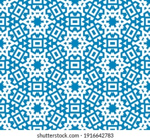 Abstract fantasy thin line hexagon, triangle geometric seamless pattern. Creative mosaic, tile background. 