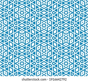 Resumen de fantasía hexágono de línea delgada, triángulo de patrón geométrico sin costura. Mosaico creativo, fondo de azulejos. 