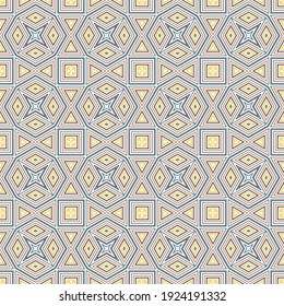 Abstrakte Fantasy dünne Linie Hexagon, Dreieck geometrische nahtlose Muster. Kreatives Mosaik, Fliesenhintergrund.