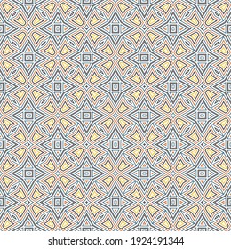 Abstract fantasy thin line hexagon, triangle geometric seamless pattern. Creative mosaic, tile background.