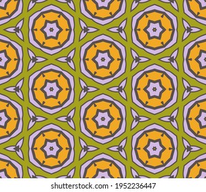 Abstract fantasy thin line hexagon, triangle geometric seamless pattern. Creative mosaic, tile background.
