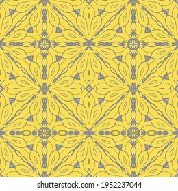 Abstract fantasy thin line hexagon, triangle geometric seamless pattern. Creative mosaic, tile background.