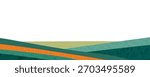Abstract farm field collage horizontal background. Agriculture banner backdrop, nature landscape vector textured illustration. Green decorative header, eco design, rural template, ecology art layout