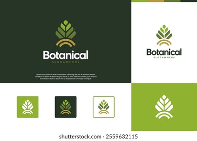 abstract farm logo, with simple and minimalist style, growth symbol, graphic design template.