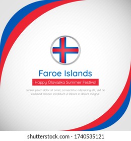 Abstract Faroe Islands country flag background. Modern happy national day of Faroe Islands vector illustration.