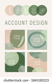 Abstract fashion banner social media post template with floral pattern design and frame for Digital Marketing. Creative graphic promo vector illustration for business photos. Stories. Streaming.